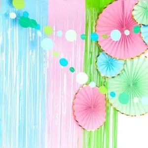 할로윈파티장식 파티어깨띠 은박수술커튼 라임블루 할로윈파티소품 믹스 홈파티 파티장식 홈파티소품