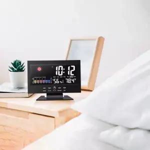 인테리어 디지털 알람 시계 심플 온습도 알람 시계 탁상 무소음