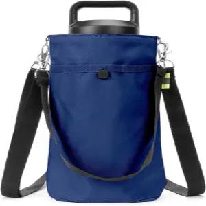 예티 램블러 병 18온스/26온스 오왈라 프리십 24온스 어깨끈이 달린 물병 슬링백 홀더 네이비 블루와