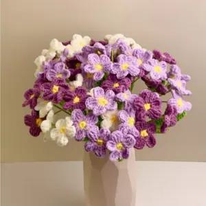뜨개꽃 모루꽃다발 조화 인테리어 물망초 꽃장식 꽃다발만들기 소품 사탕꽃다발