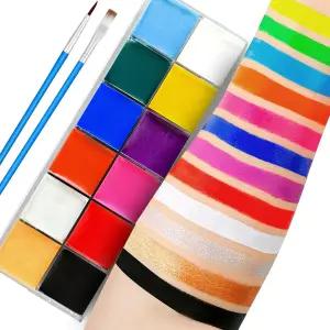 파티 홀리데이 메이크업 이벤트를 위한 페이스 페인팅 12가지 색상 할로윈 앤 바디 세트 안전하고 무독성