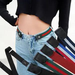길이 조절 벨트 남녀공용 캐주얼 청바지 무버클 허리 벨트 탄성 이지 스트라이프 실용적 사이즈 데일리