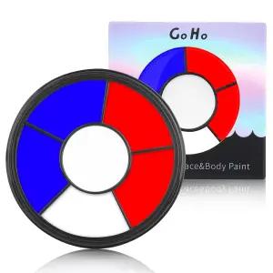 고호 레드 화이트 앤 블루 페이스 페인팅 팔레트 워셔블 패트리어티 7월 4일 바디 페인트 액세서리