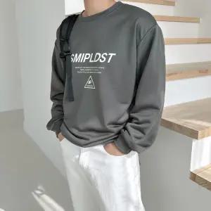 남자 프린팅 맨투맨 간절기 데일리 긴팔 티셔츠