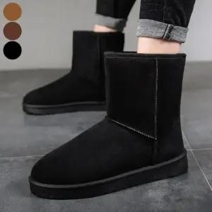 패션부츠 남성 스웨이드 미들부츠 방한 기모 안감 겨울 털부츠