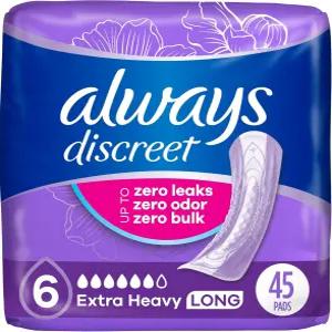 여성용 항상 눈에 띄지 않는 요실금 패드 건조기 대 포이즈 6방울 길이 추가적인 흡수력 방광 조절 관리용