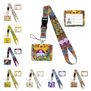 호환   넥 스트랩 키 랜야드 포트데미엘 피카츄 ID 배지 홀더 키 체인 수평 홀더 카드 선