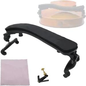 1/4-1/2 바이올린을 위한 사운드스파이어 바이올린 어깨 받침대 블랙 튜너가 있는 접이식 높이 조절 가능한