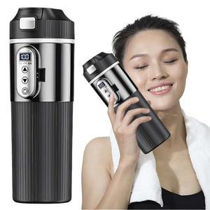 12V/24V 차량용 가열 컵 디지털 LCD 디스플레이 스테인리스 보온병 500ML 여행용 커피 머그컵 워머 우유 주