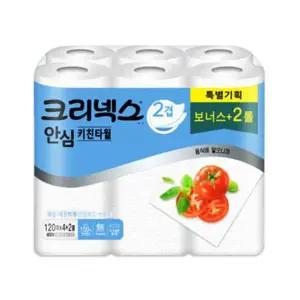 크리넥스 안심 키친타올 120매 4+2롤
