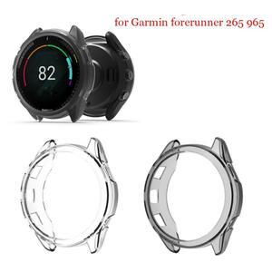Garmin Forerunner 965 용 소프트 TPU 투명 보호 케이스 커버 프레임 쉘 범퍼