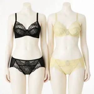 갤러리아 [여](D,E컵)오르화 엔젤망 페이즐리 자수 홑겹 브라 헴팬티 세트[OBR