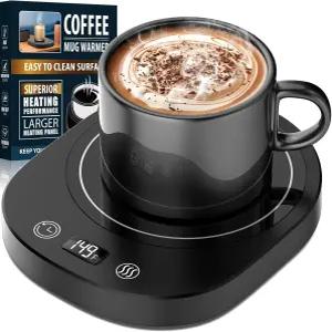 고속 난방 머그 워머 LED 디스플레이 3가지 온도 설정 및 2-12시간 타이머 캔들 왁스 초콜릿 커피 티 밀크