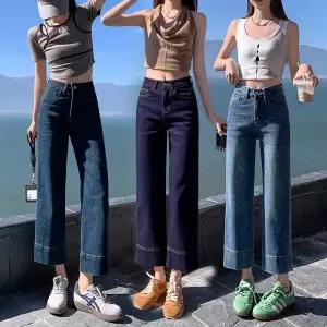 키작녀 9부 슬림 일자진 세미와이드 스판데님 토보샵