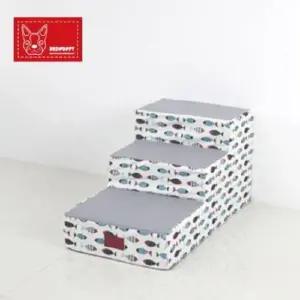 강아지침대 갤러리 피쉬 펫스텝 3단 피쉬그레이