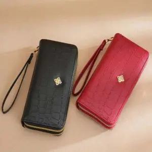 여성 심플 2단 지퍼지갑 수납공간 카드 지페 장지갑