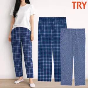 트라이 여성잠옷바지 110 집에서입는 파자마 60수 순면 주자 홈웨어 9부 하의