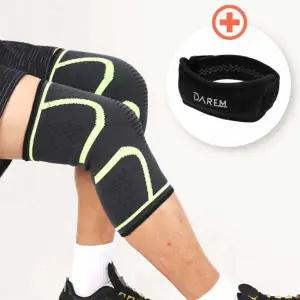 무릎 아대 세트 슬리브형 그린XL 2P + 일자형스트랩 1P