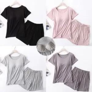 패션] 면패드홈세트 캡내장 홈여름파자마 느낌의 하의 면 슬립