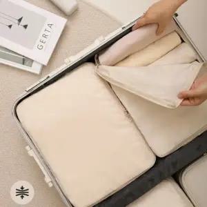 트래블 압축 지퍼 백 스퀘어 캐리어 파우치