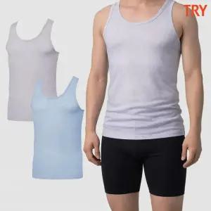 트라이 국산 남자순면런닝 실켓 가공 115 120 메리야스 런닝구 민소매