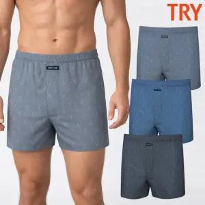 트라이 남자트렁크팬티 110 120 플러스 인밴드 박서 순면 사각팬티 3매입 세트