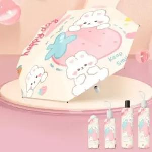 ( )딸기 토끼 자동 3단 양우산 접이식 캐릭터 양산 우산_24567088