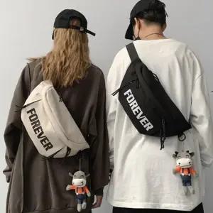 커플 가죽 더플백 슬링백 대학생 웨이스트백 허리색