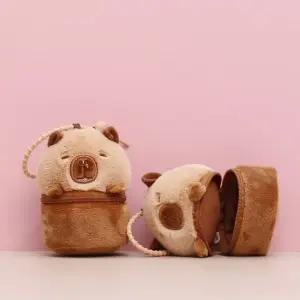 카피바라 파우치 동전지갑 스마트 키홀더 키링 메탈 컬러 반묶음 올림머리 별