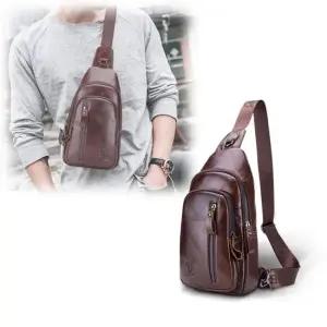 남자 슬링백 소가죽 가슴백 휴대폰 수납보관 외출가방 가죽가방 남자크로스백 남자토트백