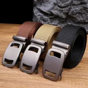 남여공용 6컬러 자동버클 무광 메탈 나일론 카고벨트 남성벨트 캔버스벨트 남학생벨트