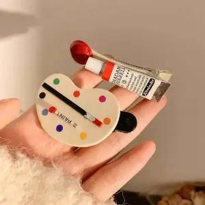 헤어클립 파레트 머리묶기 헤어아이템 물감 집게