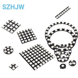 1/3/4/7/8/12/24/32/40/64 비트 WS2812 5050 RGB LED 링 내장 풀 컬러 드라이브 랜턴 라운드 스퀘어 지능형