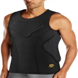 TUOY 성인 갈비뼈 가슴 보호대 새 버전 - 패딩 처리된 5 패드 야구 축구 라크로스 심장 흉골