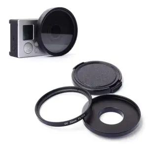 4 3 액션캠 호환 UV 52mm 보호 필터 커버 렌즈캡 케이스 CPL 액세서리 어댑터