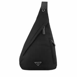 프라다 2VZ092 2DMG F0002 리나일론 및 가죽 백팩 블랙