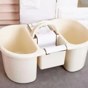 ( )손잡이형 청소 수납함 이동식 다용도 정리함 플라스틱 욕실