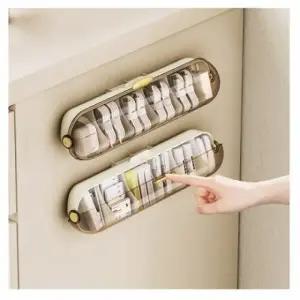 ( )다용도 부착식 정리함 분리형 칸막이 정리함 플라스틱 수납함 투명 서랍