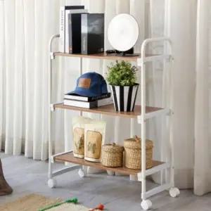 ( )좋은 윈목무늬 이동식 선반 3단 거실 주방 진열장 수납선반