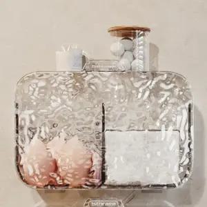 방수 욕실 정리함 걸이식 화장실 정리함 무타공 벽걸이 수납함 투명