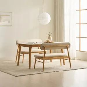 나폴리 포세린 세라믹 4인용 원목 1400 식탁세트 벤치2)