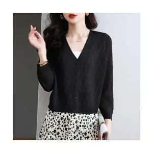 코아픽샵 니트 여친 춘하 간절기 얇은 가디건 숄 자외선 상의 펀칭 쿨링 카디건 겉옷 키작녀 차단 꾹1