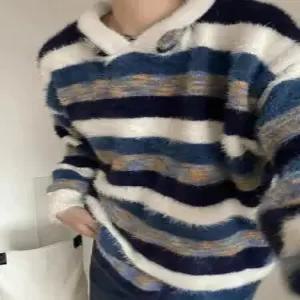 코아픽샵 남친 니트 빈티지 키작남 라운드넥 스트라이프 후드 스웨터 카디건 꾹1