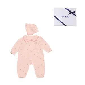 [압소바](김해점)(압소바 26년 S/S 말띠 임신출산축하선물)클로이 요루 우주복 +모자세트 (A1110621)핑크