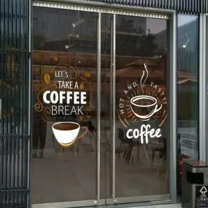 카페 유리 스티커 시트지 창문 윈도우 커피 장식 로고