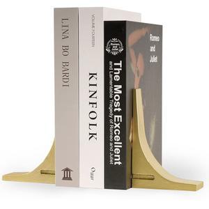 앰비폴라 골드 주철 책꽂이, 날카로운 삼각형 테마, 거실, 사무실, 책상, 책장 장식용 무거운 책을 위한 책꽂이