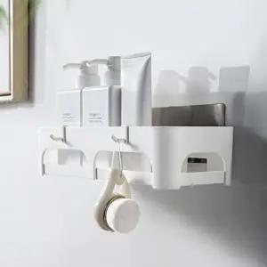 무타공 행거 수납선반 욕실선반 벽선반 화장실선반 코너선반 비누받침대 젠다이 욕실수납선반 세면대선반