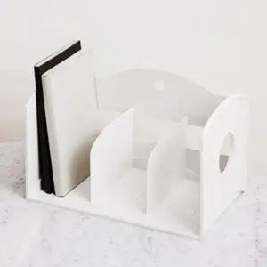 화이트 3단 멀티책꽂이 손잡이 시스맥스 업무용 책상 데스크 칸막이 수납