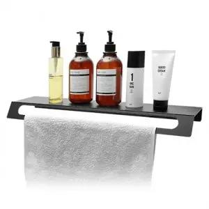 블랙알미늄 수건걸이형 일자선반 화장실 욕실선반 욕조 수납 욕실용품 거치대 정리대 젠다이 리모델링 교체