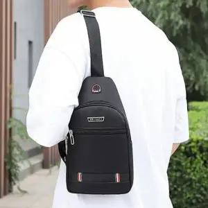 ( )남자 여행용 도난방지 크로스 슬링백 어깨 가방 블랙